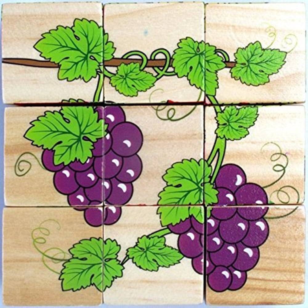 Puzzle Rompicapo Cubi In Legno Per Bambini Design Frutta Giocattoli Educativi 31589 --4