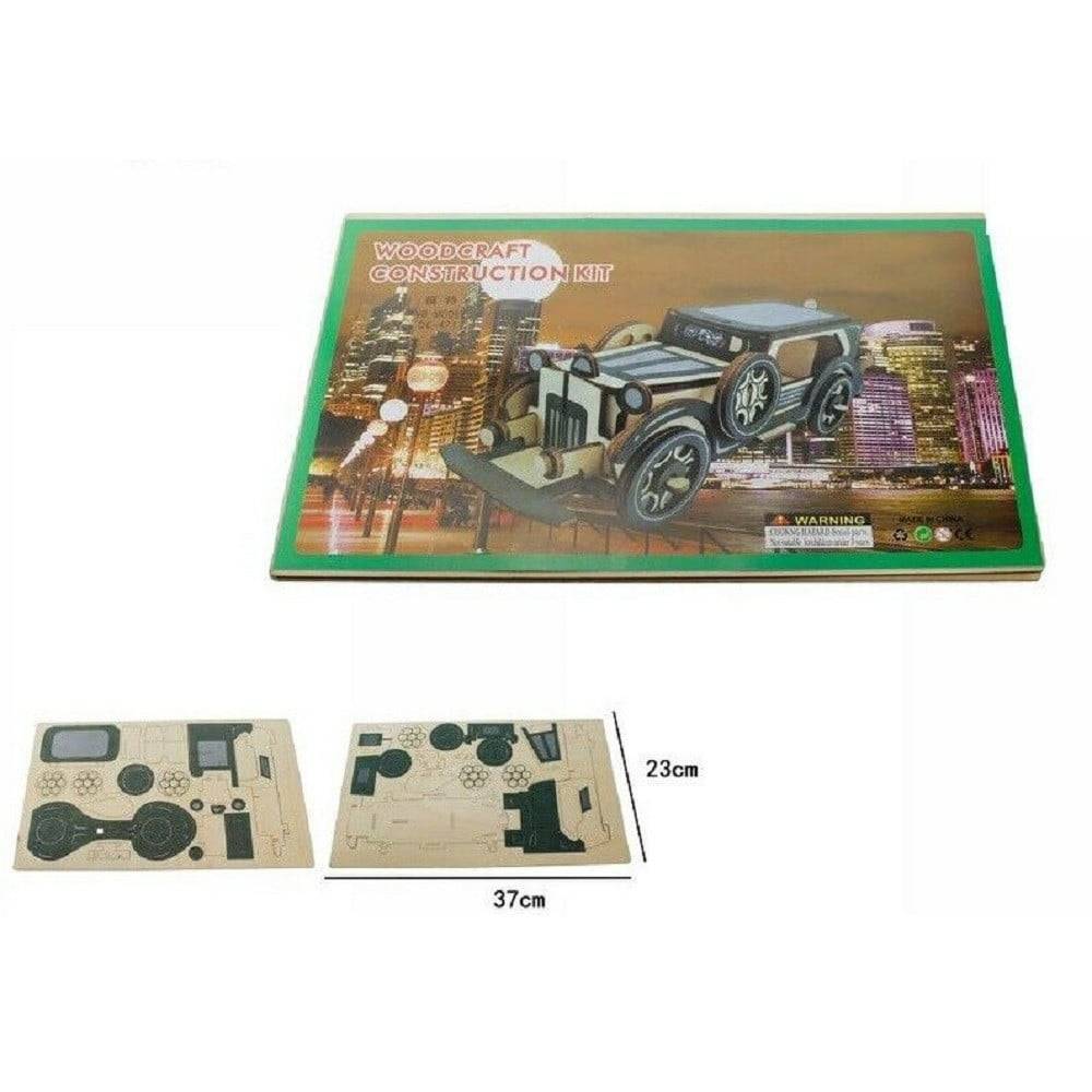 Puzzle 3d Legno Auto Chicago Modellino Modellismo Collezione Gioco Bambini 07345 --1