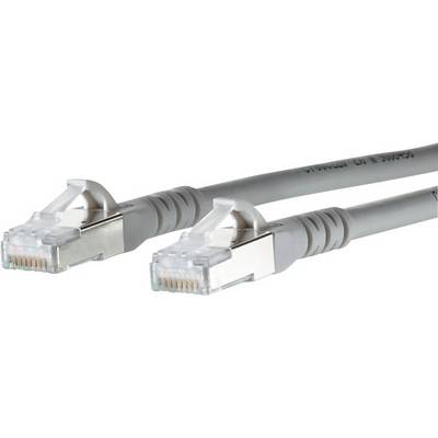 Due cavi Ethernet grigi con connettori trasparenti, comunemente utilizzati per connessioni di rete e internet.