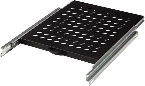 Digitus DN-19 TRAY-2-800SW 19 pollici Ripiano porta apparecchi per armadio rack 1 U Espandibile Adatto per profondità armadio: 800 mm Nero