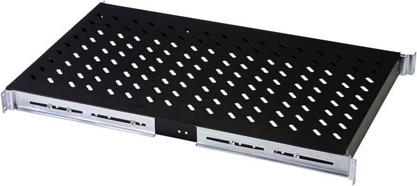 Digitus DN-19 TRAY-2-1000SW 19 pollici Ripiano porta apparecchi per armadio rack 1 U Espandibile Adatto per profondità armadio: 1000 mm Nero