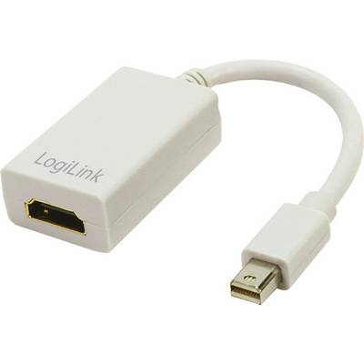 Un adattatore Mini DisplayPort a HDMI bianco LogiLink con cavo corto.