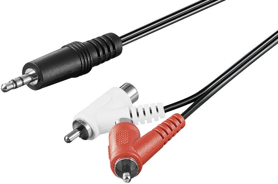 Goobay 50213 RCA / Jack Audio Cavo [2x Spina RCA, Presa RCA - 1x Spina jack da 3.5 mm] 1.50 m Nero-0