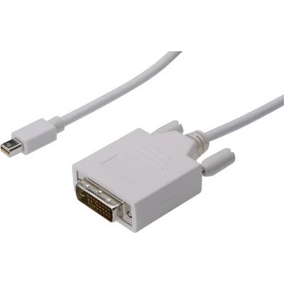 Digitus Mini-DisplayPort / DVI Cavo adattatore Spina Mini DisplayPort , Spina DVI-D 24+1pol. 3.00 m Bianco AK-340305-030-0
