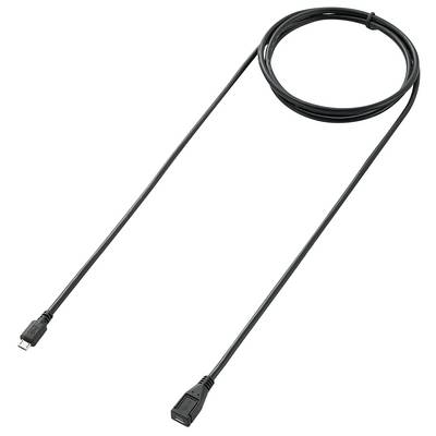 Un cavo USB nero con un connettore USB-A su un lato e un connettore Micro-USB sull'altro lato.