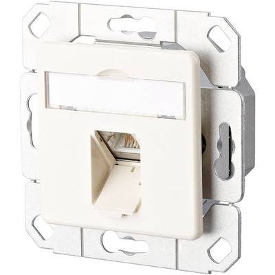 Metz Connect Presa di rete Da incasso Inserto con piastra centrale CAT 6A 1 Porta Bianco puro-0