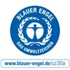 Logo 'Angelo Blu', un marchio ambientale. Mostra una figura stilizzata bianca in un cerchio su sfondo blu con la scritta 'Angelo Blu - Il marchio ambientale'.