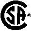 Marchio CSA in nero e bianco, che mostra il sigillo CSA per le certificazioni di sicurezza dei prodotti.