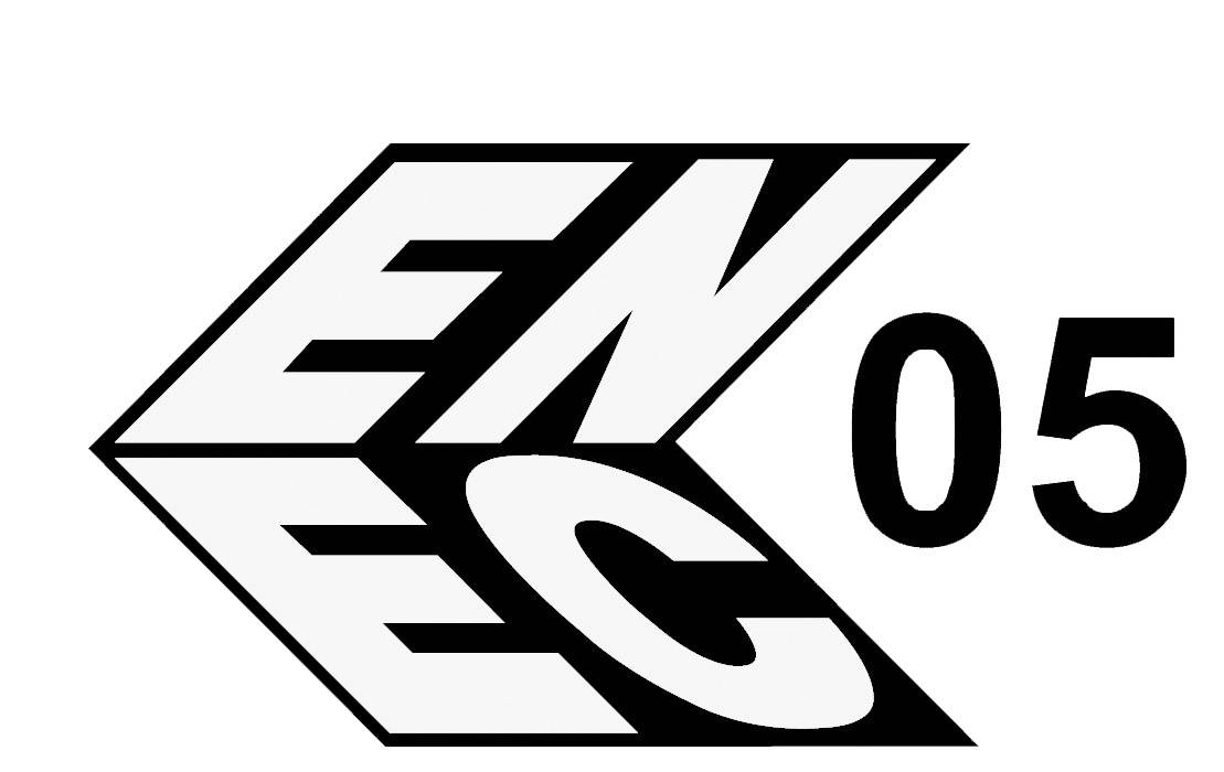 Logo 'ENEC 05', un simbolo per la certificazione di sicurezza europea per prodotti elettrici.