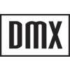 Scritta "DMX" in grassetto nero su sfondo bianco.