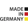 Scritta 'MADE IN GERMANY' accanto a tre rettangoli verticali in nero, rosso e oro, simboleggia l'origine tedesca.