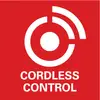 Un simbolo bianco con cerchio e onde radio su uno sfondo rosso, con sotto il testo 'Controllo Wireless'.