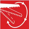 Simbolo di avvertimento su sfondo rosso, raffigurante due mani intrecciate con punte e frecce che suggeriscono un movimento di chiusura.