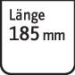 'Cartello con scritta: Lunghezza 185 mm.'