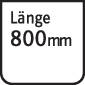 'Cartello con la scritta: Lunghezza 800 mm.'