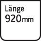 'Cartello con la scritta Lunghezza 920 mm.'