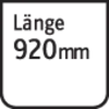 'Cartello con la scritta Lunghezza 920 mm.'