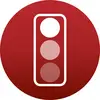 Semaforo rosso su sfondo circolare che mostra il segnale di stop.