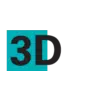 '3D' in grandi lettere su uno sfondo rosso leggermente strutturato, con il '3' completamente visibile e il 'D' parzialmente visibile.