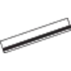 Una striscia nera in diagonale, circondata da uno sfondo bianco.