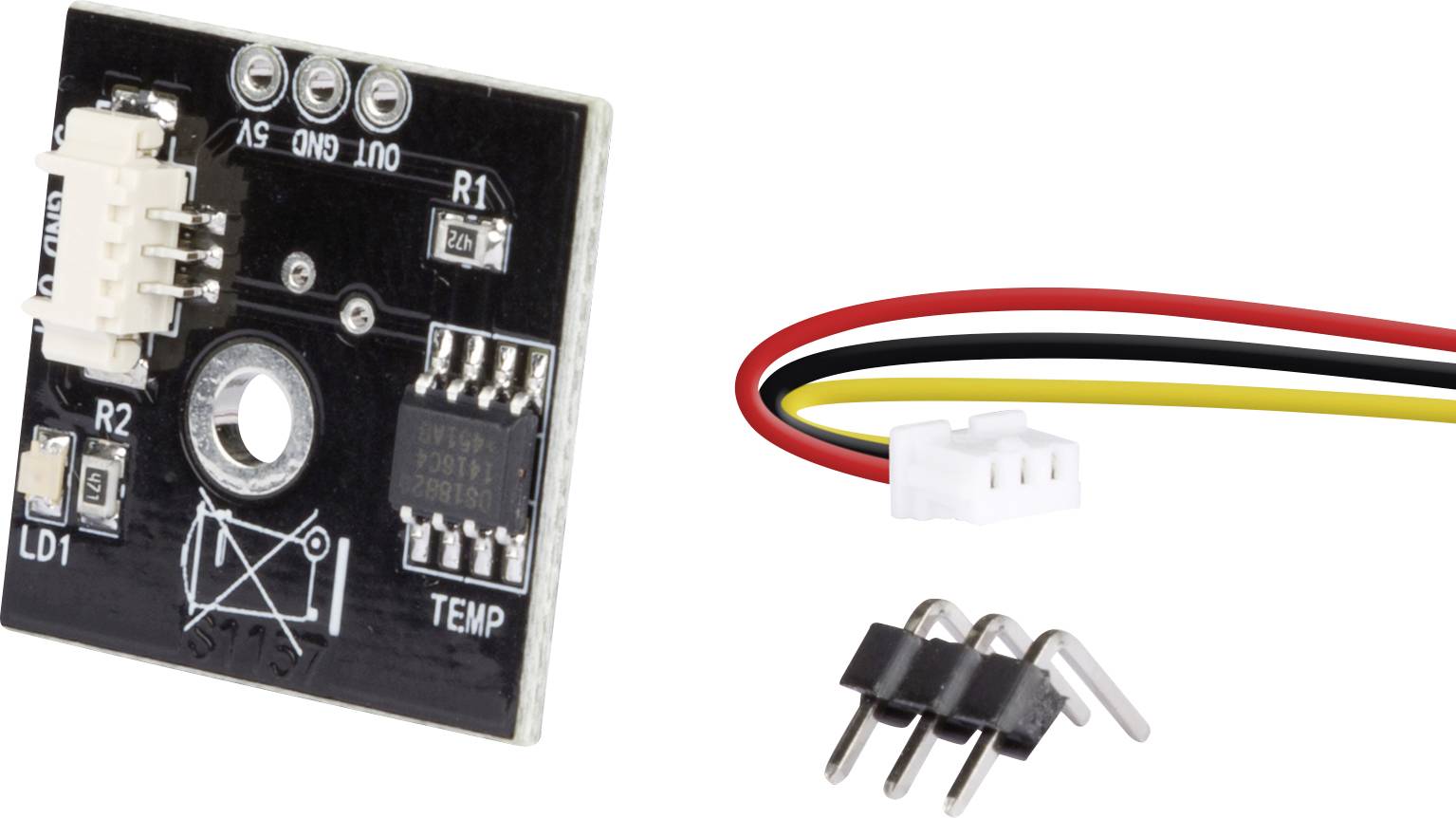 Analoge temperatuursensor Whadda VMA320 Geschikt voor (Arduino boards): Arduino, Arduino UNO, Fayaduino, Freeduino, Seeeduino, Seeeduino ADK, pcDuino 1 stuk(s)