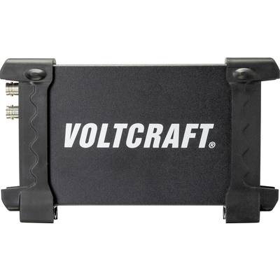 Zwart Voltcraft-apparaat met metalen aansluitingen aan de linkerkant, merknaam in grote witte letters op de voorkant.