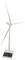 Een klein model van een windturbine op een sokkel, symboliseert hernieuwbare energie en schone energieopwekking.