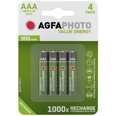 AgfaPhoto HR03 Oplaadbare AAA batterij (potlood) NiMH 900 mAh 1.2 V 4 stuk(s)