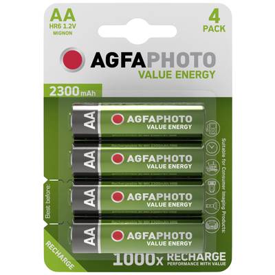 AgfaPhoto HR06 Oplaadbare AA batterij (penlite) NiMH 2300 mAh 1.2 V 4 stuk(s)