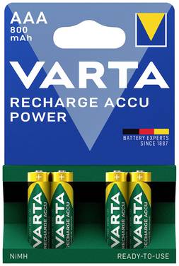 Varta AAA Oplaadbare Batterijen - 800mAh - 4 stuks