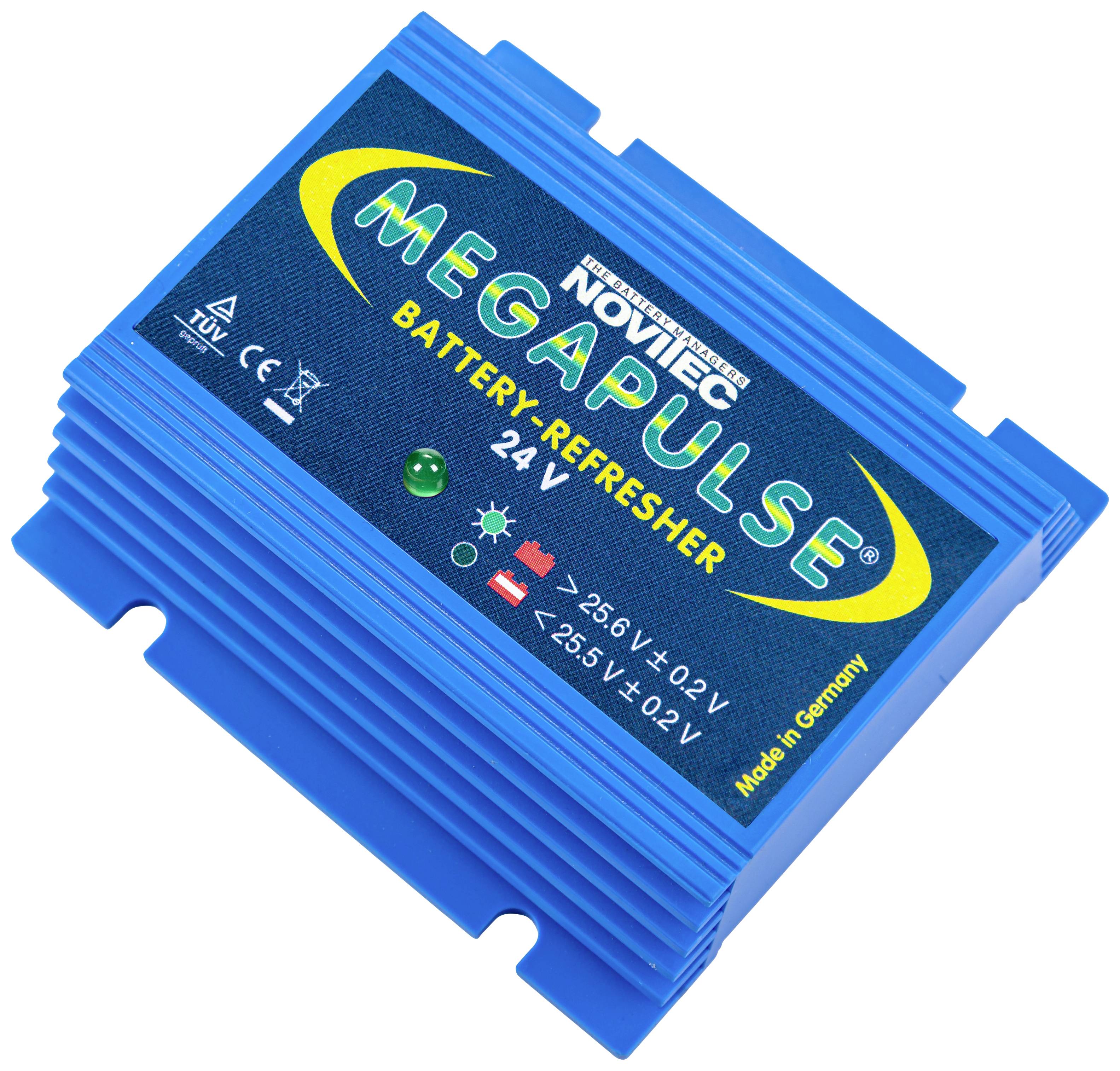 'Blauwe Megapulse Batterij Opfrisser Apparaat, 24 Volt. Gecertificeerd volgens TÜV, CE. Geproduceerd in Duitsland.'