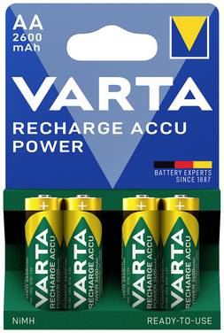 Varta RECH.AC.Power AA2600mAh BLI4 Oplaadbare AA batterij (penlite) NiMH 2600 mAh 1.2 V 4 stuk(s)