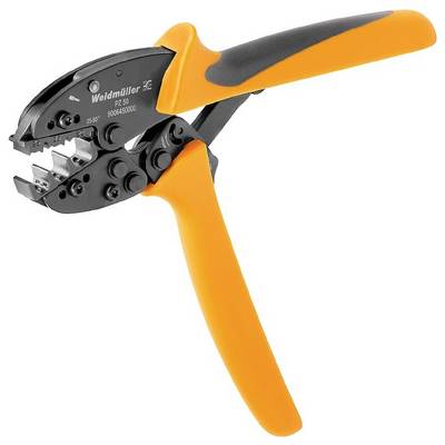 Zangetype van Weidmüller met oranje handgreep, gespecificeerd voor kabel afsnijd- en striptiewerkzaamheden.