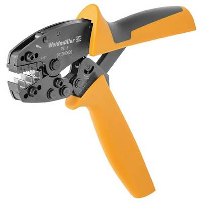Een oranje krimptang met de opdruk 'Weidmüller PZ 16 9012600000' op het gereedschapshoofd, tegen een witte achtergrond.
