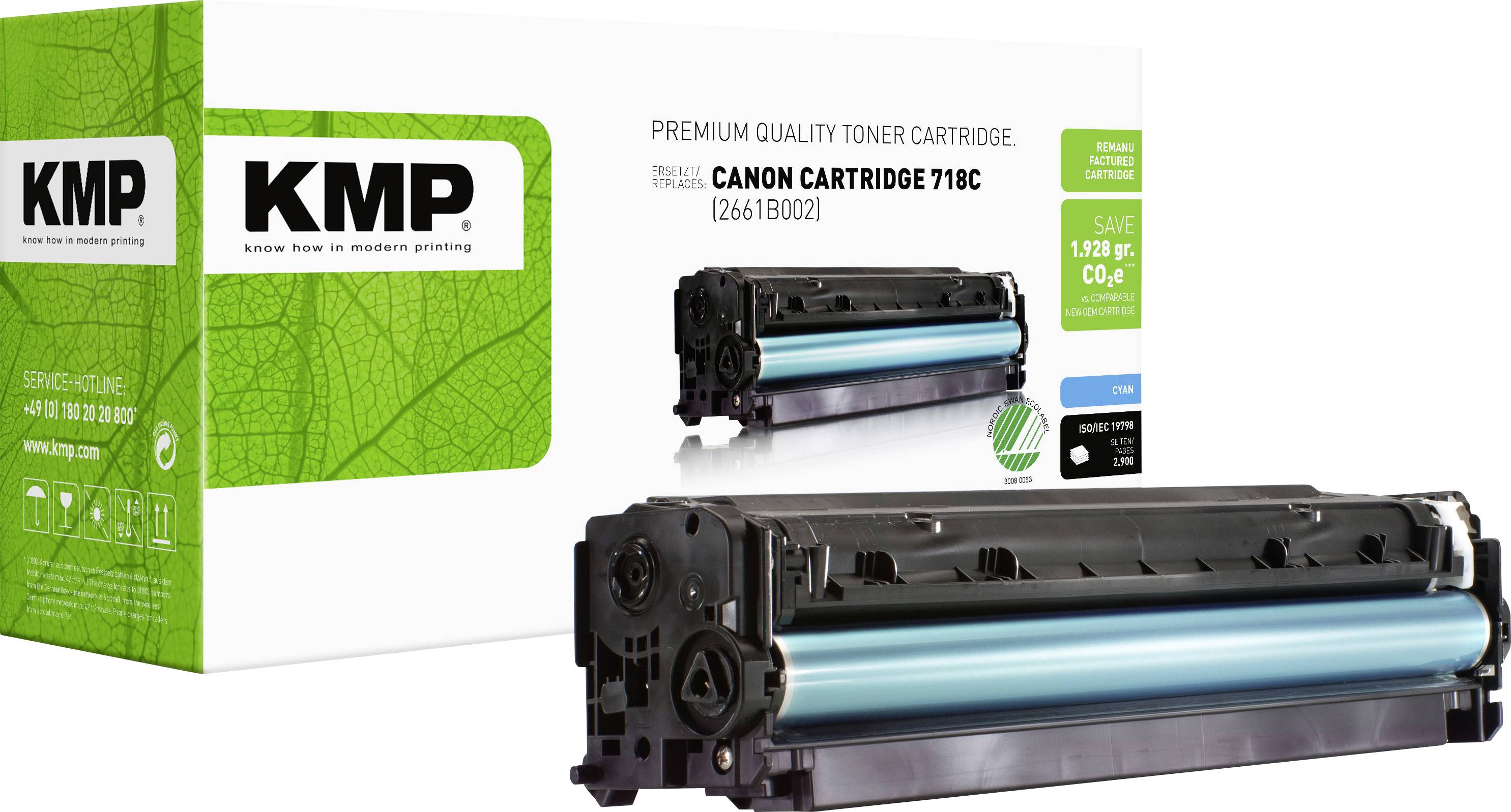 KMP Tonercassette vervangt Atos, Canon, Wincor Nixdorf 718 Compatibel Cyaan 2900 bladzijden C-T20