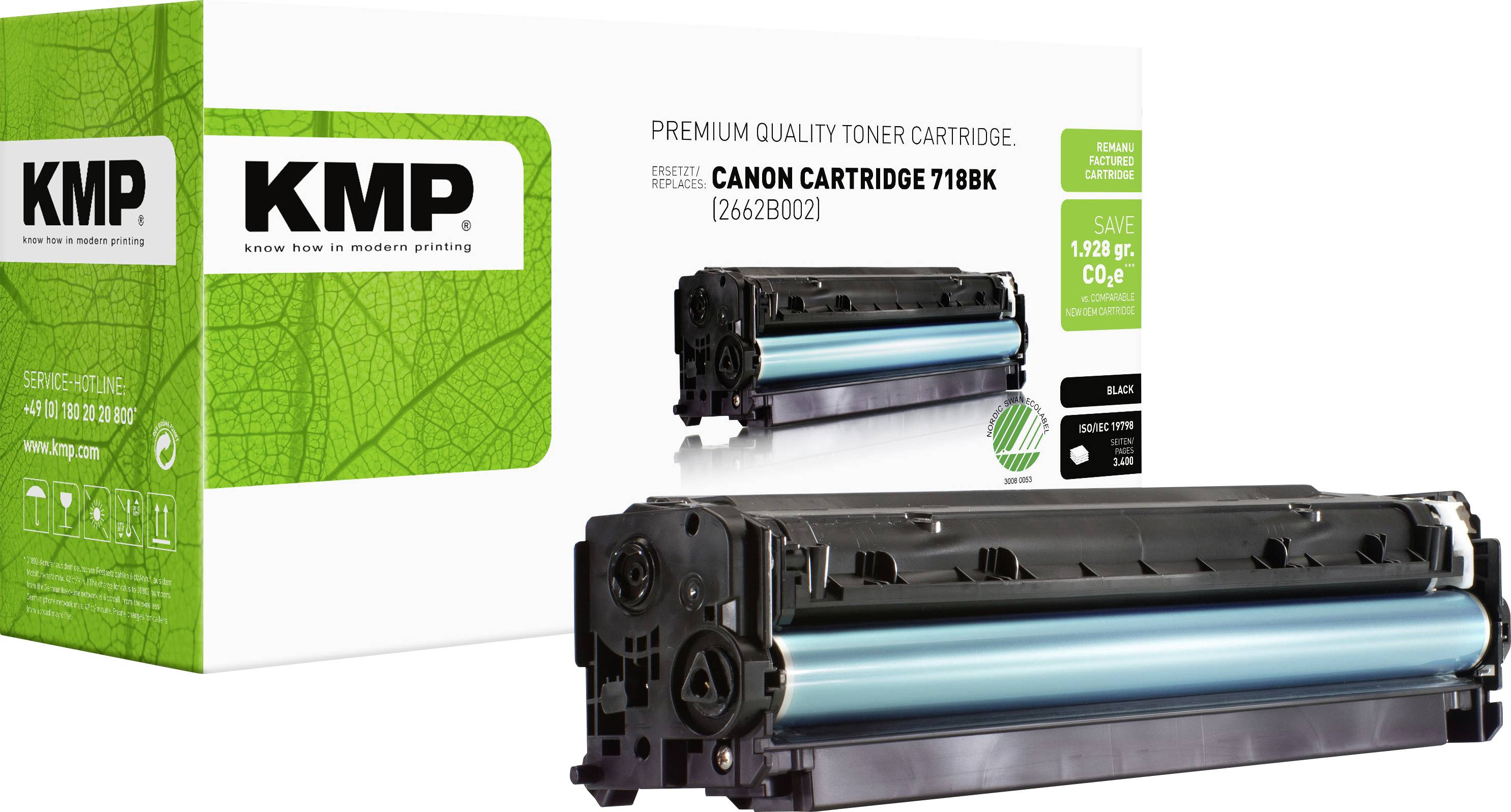 KMP Tonercassette vervangt Atos, Canon, Wincor Nixdorf 718 Compatibel Zwart 3400 bladzijden C-T19