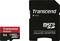 Een Transcend microSD-kaart van 8 GB naast een microSD-adapter voor SD-kaartlezers.