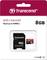 Transcend microSD-kaart, 8GB, UHS-I, snelheid tot 90MB/s, in verpakking met adapter.
