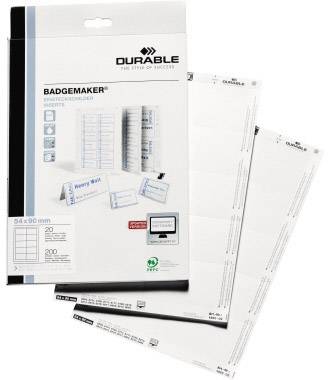 Durable 145602 Insteekplaatje naamplaatje BADGEMAKER® - 1456 (b x h) 90 mm x 60 mm 160 stuk(s)-8
