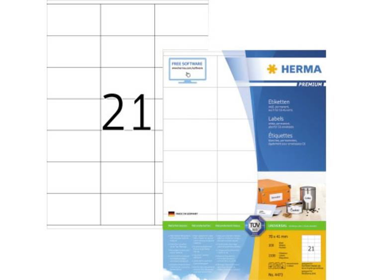 Etiketten Herma wit 70x41 Premium A4 2100 st.