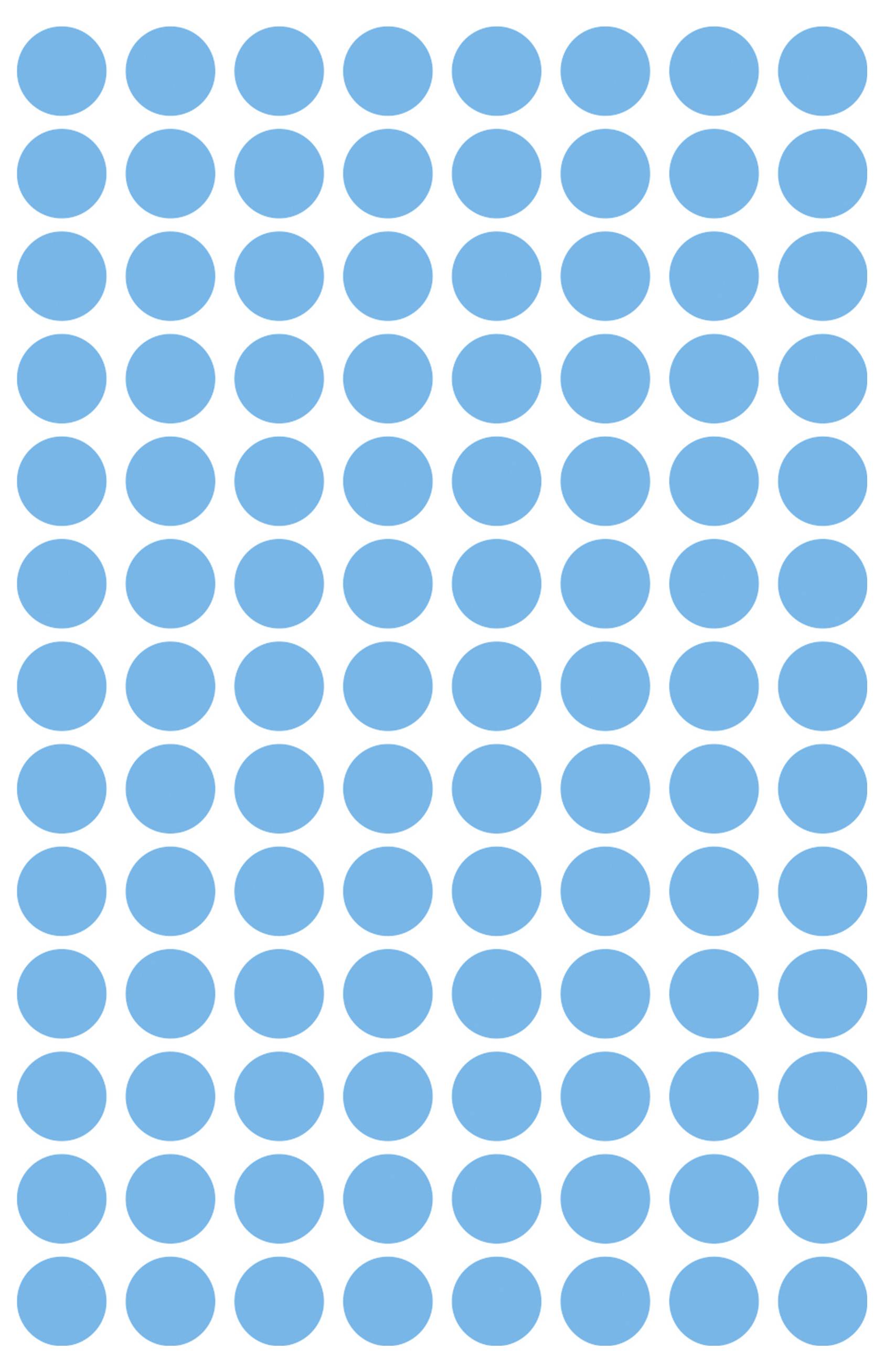 Raster van gelijkmatig verdeelde blauwe cirkels op een witte achtergrond.