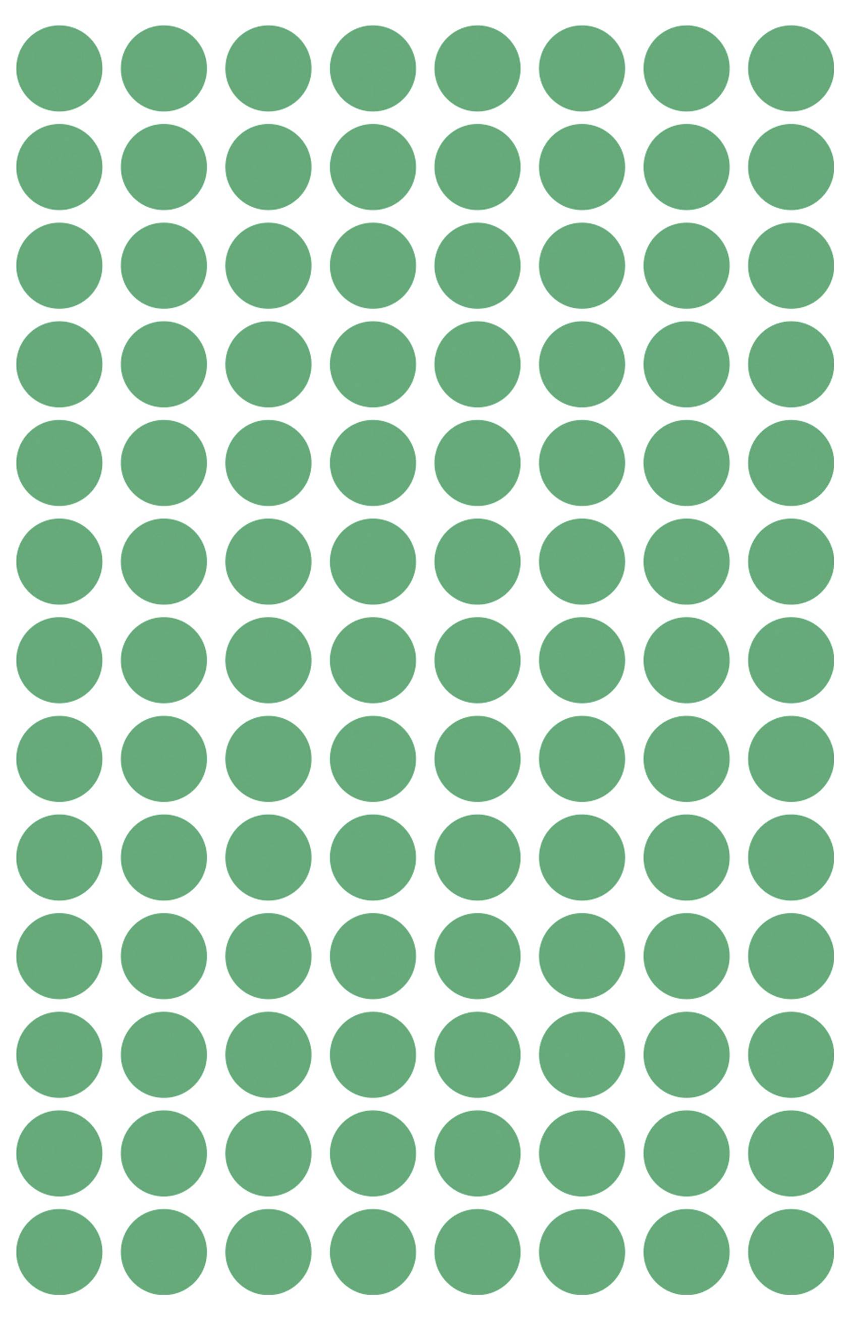 Een raster van gelijkmatig verdeelde groene cirkels op een witte achtergrond.