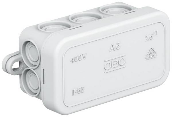 OBO Bettermann A6 Aftakkast (l x b x h) 80 x 43 x 34 mm Grijs-wit (RAL 7035) IP55 1 stuk(s)