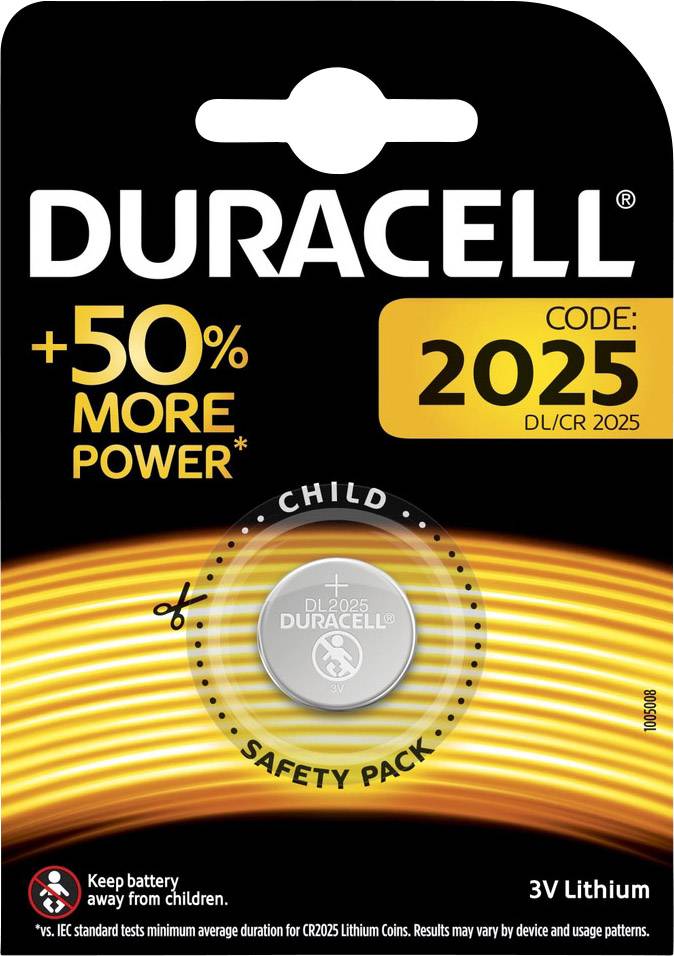 Duracell Knoopcel CR2025 3 V 1 stuk(s) 165 mAh Lithium Elektro 2025-1