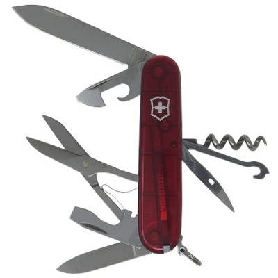 Victorinox Climber 1.3703.T Zwitsers zakmes  Aantal functies 14 Rood (transparant)