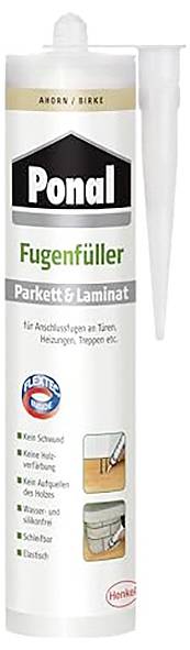 'Ponal Voegenvuller Parket & Laminaat' tube. Voor het afdichten van naden in deuren, radiatoren en trappen. Eigenschappen zijn geen krimp, overschilderbaar en elastisch.