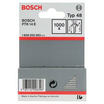 Bosch Accessories Tackerspijkers type 48, 1,8 x 1,45 x 14 mm  1609200393 1000 stuk(s) 