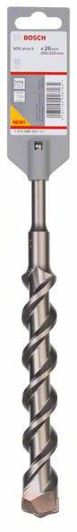 Bosch boor met spiraalvormig ontwerp, geschikt voor beton. Verpakt met productinformatie en streepjescode op de verpakking.