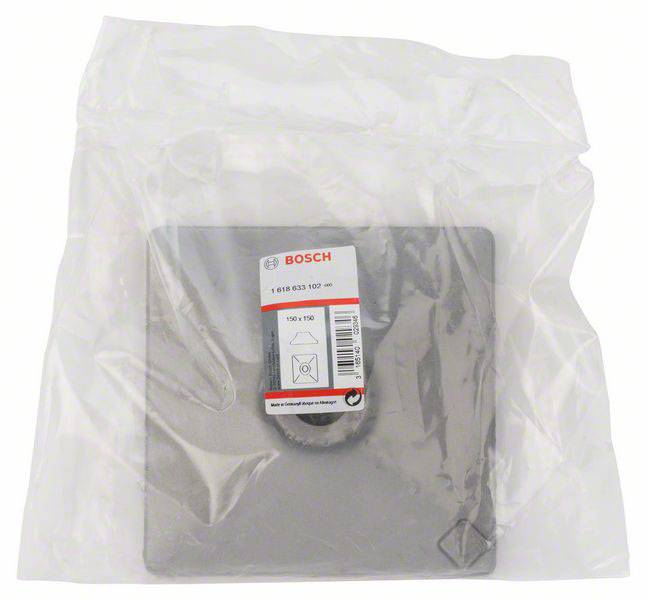 Een Bosch-vervangingsonderdeel, verpakt in een transparante plastic zak. Het etiket toont een modelnummer en productinformatie.