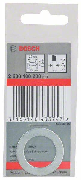 Verpakking van een Bosch-sluitring van staal, diameter 30 mm, dikte 1,2 mm. Productnummer en streepjescode zijn zichtbaar.